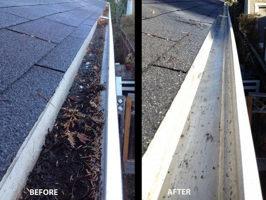 Gutters before and after