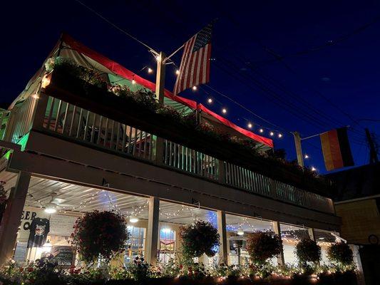 Pioneer Patio Lights at Night