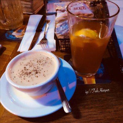 The clam chowder is always great on a cold day!