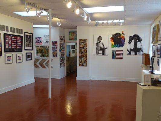 Front gallery space which features works by local artists.