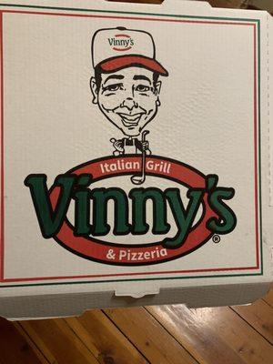 Pizza box says Vinny's but thats not the name of the restaurant