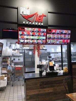 Menu and counter