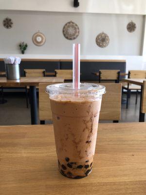 Thai tea with boba