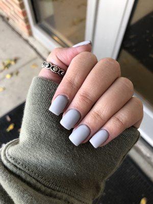 stone gray matte square nails