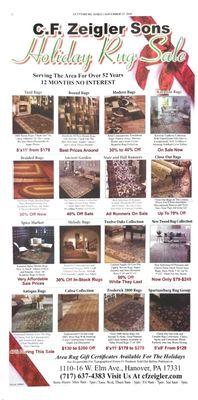 Now is a great time to spruce up your living areas with a new rug! Hundreds to choose from at the best prices of the year!