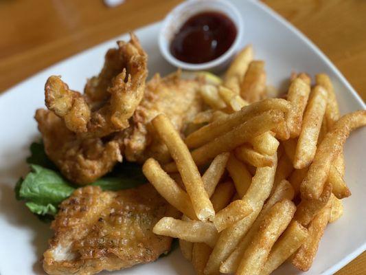 Great Lakes Whitefish  Deep fried. Served with fries