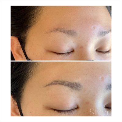 Eyebrow tattoo by our artist Green