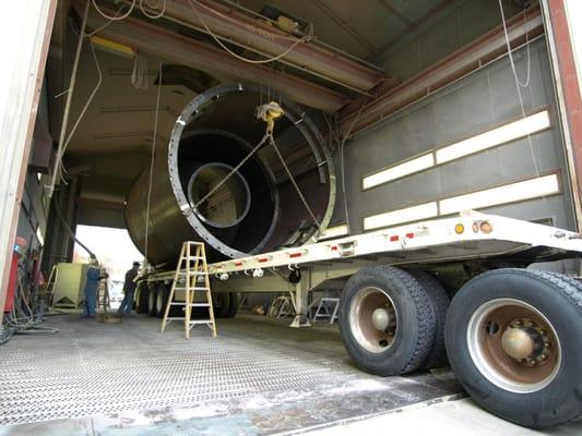 Large industrial sandblasting booth