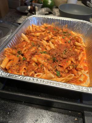 Example of "full tray" bolognese