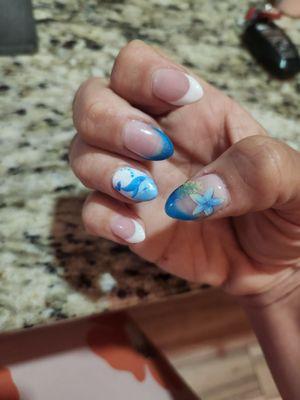 These Alaska themed nails are sooooooo cute for my cruise!!