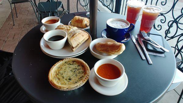 French Dip, Quiche Florentine & Cappuccino