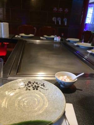 Waiting at the hibachi