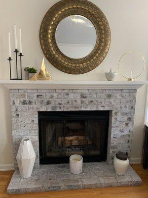 My mantle with a couple accessories I purchased at Splendid Avenue