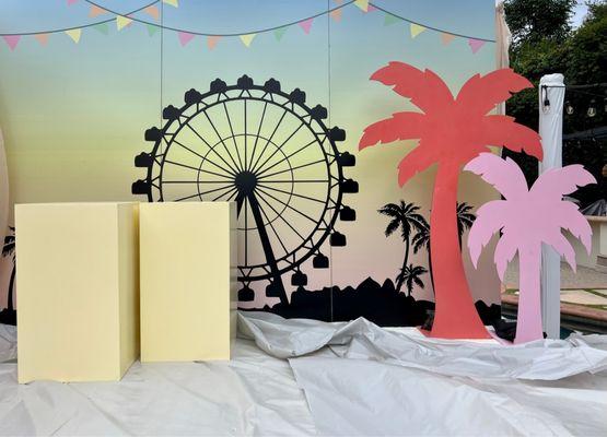 Ferris Wheel Backdrop and Palm Trees Platinum Prop Rentals