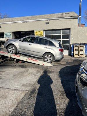 CR towed to shop due to drained battery