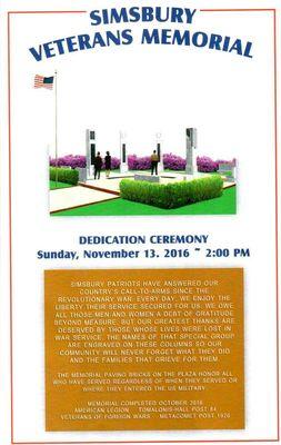 Cover of Dedication Ceremony program