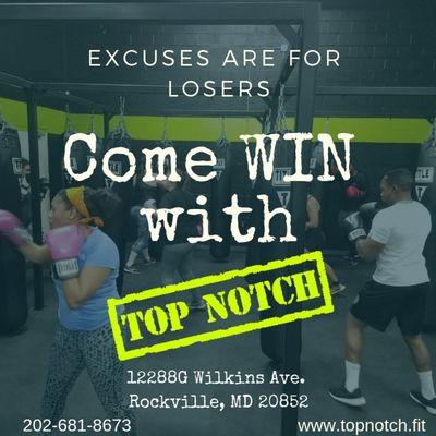 Come Win with Top Notch Sports and Fitness.