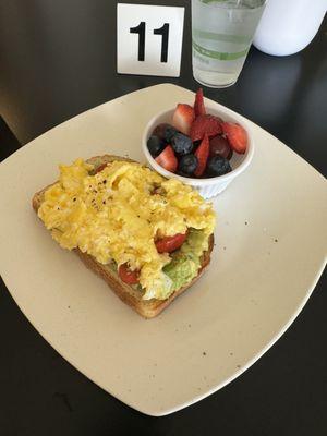 Avocado toast with scramble egg. Avocado had a great flavor!