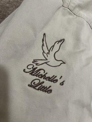 Embroidered Words and Dove