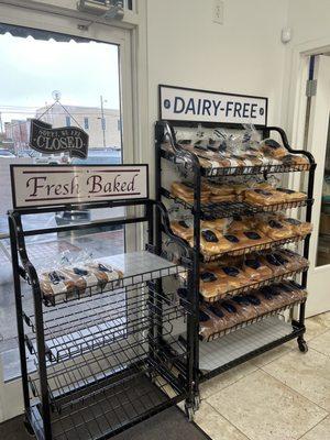 Fresh baked gluten free breads...gf chocolate challah bread, gluten free cinnamon swirl bread, gf Hawaiian bread...