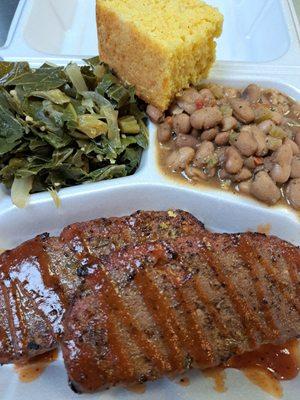 Smoked meatloaf platter