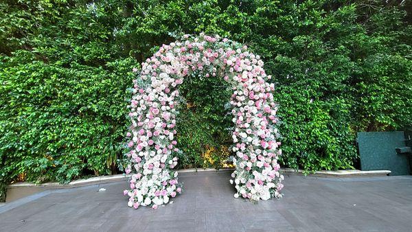 Wedding arch is 7 ft. tall