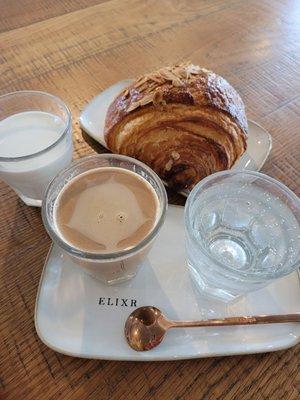 Kopi Sanger and an almond croissant