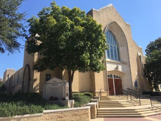 Front of the church.