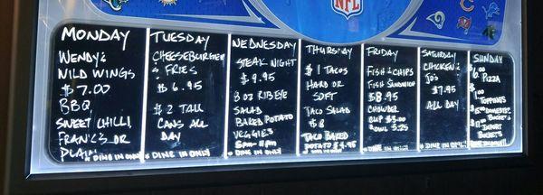 Daily specials!