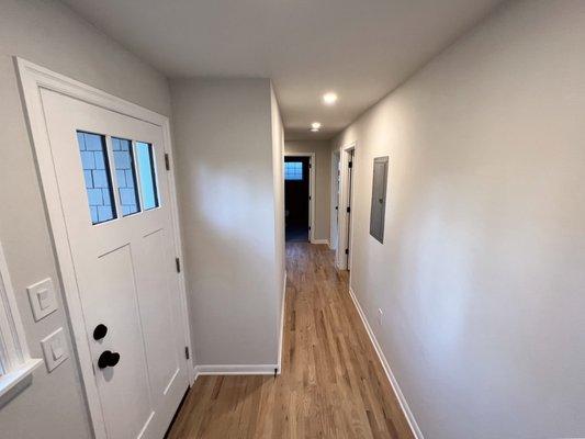 Milwaukie addition entry and hallway.