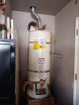 This water heater was leaking and needed to be replaced