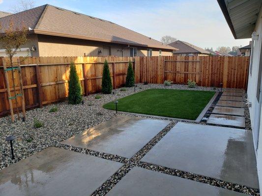 Complete new construction backyard in Sacramento