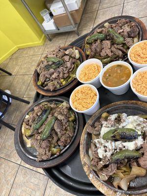 Beef Fajitas with Rice and Beans, 3 pounds regular and 1 pound with Cheese