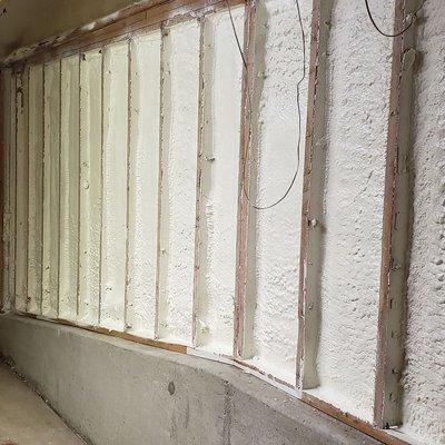 Garage remodel with closed cell spray foam