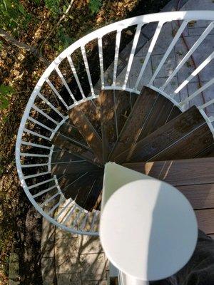 Spiral staircase Holmes Custom Renovations installed in the greater Cincinnati area