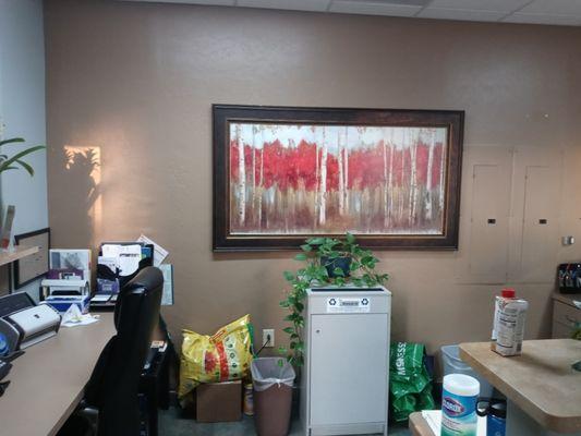 Before and after of the lobby of dr office.