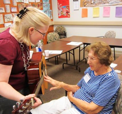 Group music therapy can be a great way to connect.