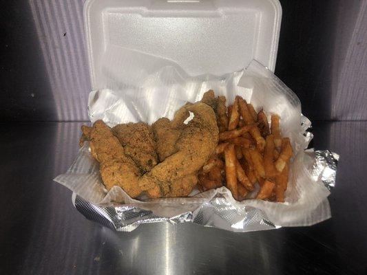 Whiting fish with season fries