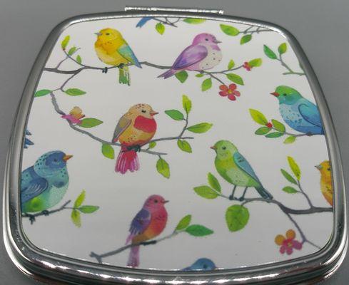 Mirror compact with pretty birds design