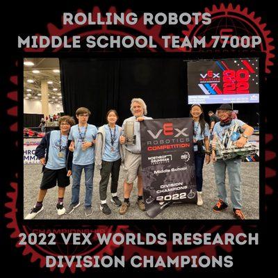 Middle School Team 7700P Division Champions at World Championships