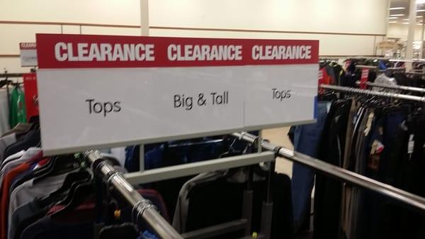 Clearance section Big and tall