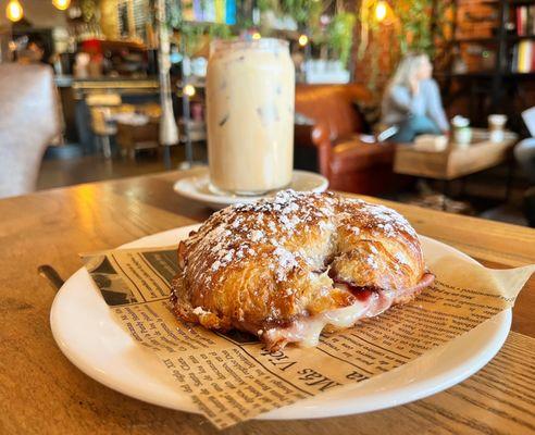 Monte Cristo sandwich w/ ice coffee