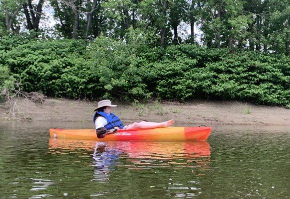 Relaxing and letting the river help us for a bit