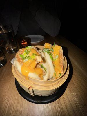 Fried chicken bao bun