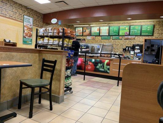 Subway includes a decent amount of seating and space