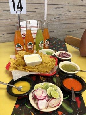 Jarritos and Queso Fundido