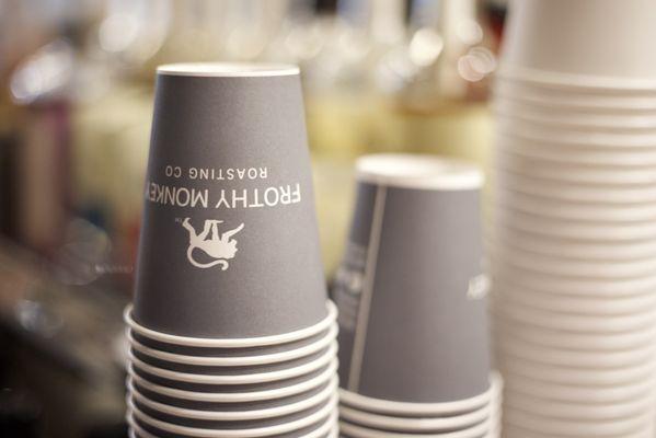 Cups at the coffee bar.