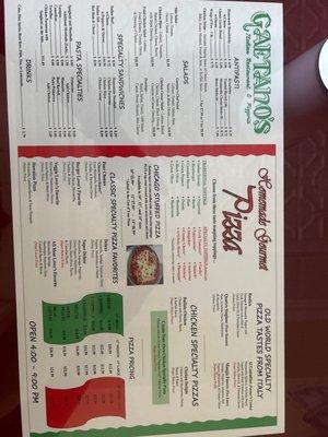 The menu which is updated from the previous photo from another person.