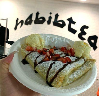 Nutella crepe with strawberries 10/10