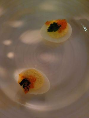 Amuse quail egg. For 2.